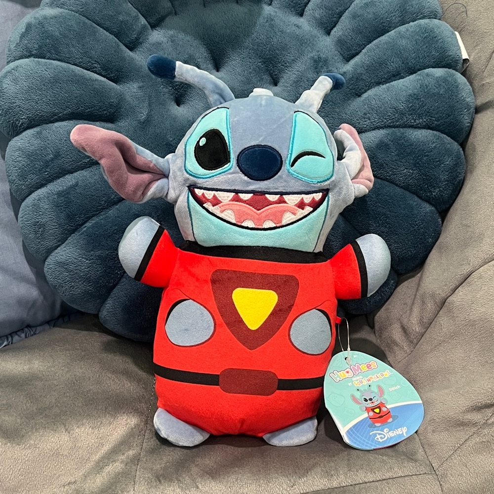 Squishmallows HugMees Disney Stitch Alien Red Suit Winking 10" Plush, NWT